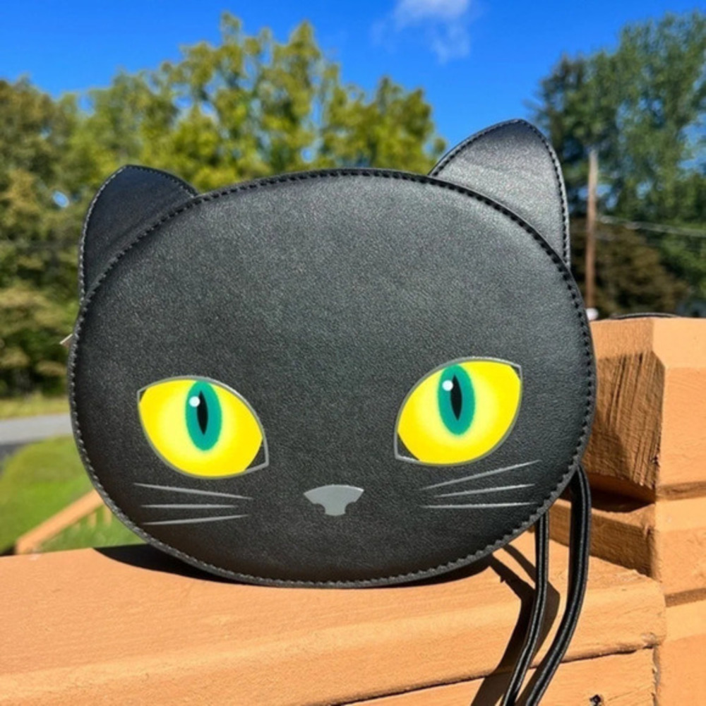 Mad Engine Black Cat Crossbody Bag • Bright Eyes • Spooky Cute Style • NWT